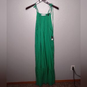 INC International Concepts  Maxi Dress 4 Green Tiered Bohemian Minimalist LL